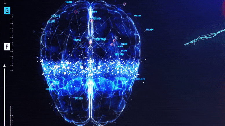 Concept de scanner cérébral animé
